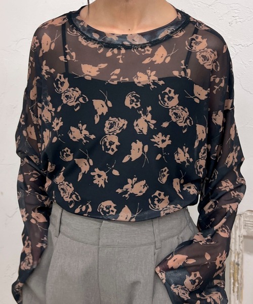 byYOUANCE(バイユアンス)の「シアーロンT(Tシャツ/カットソー・レディース・その他1/その他2/ブラック系その他/パープル系その他/その他3/その他4/その他5/その他7/その他6・FREE)」の9枚目の写真