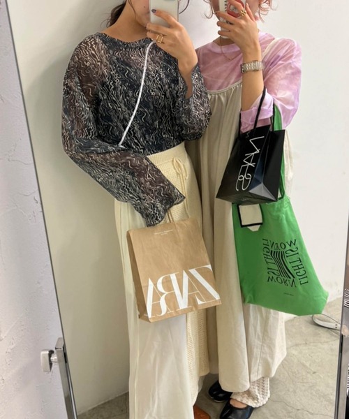 byYOUANCE(バイユアンス)の「シアーロンT(Tシャツ/カットソー・レディース・その他1/その他2/ブラック系その他/パープル系その他/その他3/その他4/その他5/その他7/その他6・FREE)」の22枚目の写真