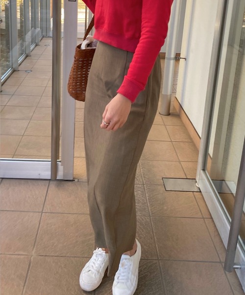 LAUIR（ラウアー）の「Hラインタイトロングスカート（スカート・レディース・ブラック系その他/カーキ/ベージュ/ブラウン系その他・LARGE/MEDIUM/X-LARGE）」の6枚目の写真