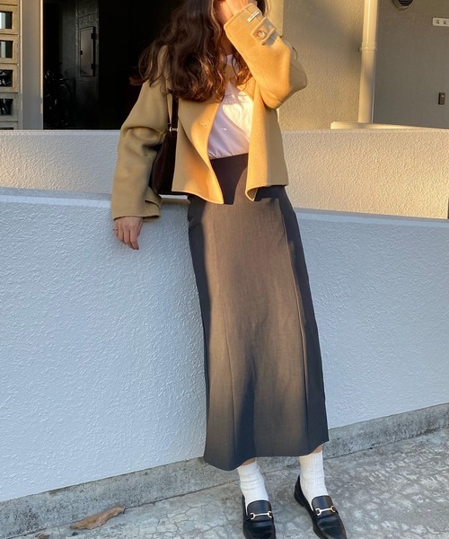 LAUIR（ラウアー）の「Hラインタイトロングスカート（スカート・レディース・ブラック系その他/カーキ/ベージュ/ブラウン系その他・LARGE/MEDIUM/X-LARGE）」の13枚目の写真