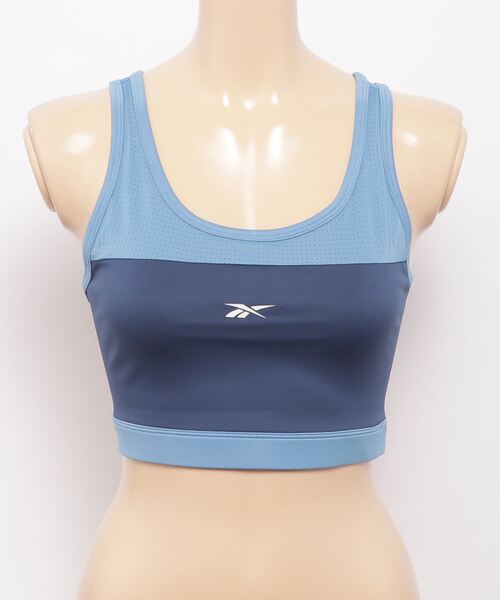 Reebok（リーボック）の「ワークアウト レディ メッシュ ブラレット / Workout Ready Mesh Bralette（スポーツブラ・レディース・ブルー/ブラック・SMALL/MEDIUM/LARGE/X-LARGE/X-SMALL）」の4枚目の写真