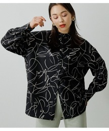 AZUL by moussy | LINE DRAWING PRINT SH/ラインドローイングプリントシャツ(Tシャツ/カットソー)