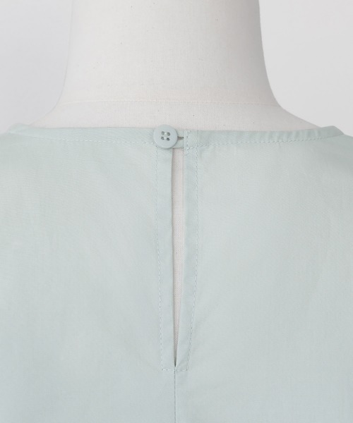 ELFRANK（エルフランク）の「ギャザーボリュームスリーブノーカラーブラウス（シャツ/ブラウス・レディース・ブラック/オフホワイト/ライトグリーン・FREE）」の21枚目の写真