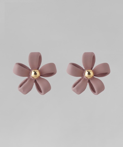 ANEMONE（アネモネ）の「マットカラーフラワーピアス（ピアス（両耳用）・レディース・ブルー/ピンク/ブラウン/ホワイト・FREE）」の5枚目の写真