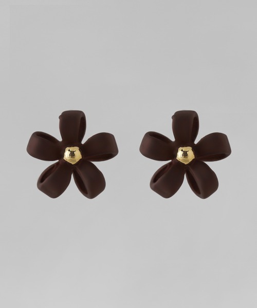 ANEMONE（アネモネ）の「マットカラーフラワーピアス（ピアス（両耳用）・レディース・ブルー/ピンク/ブラウン/ホワイト・FREE）」の6枚目の写真