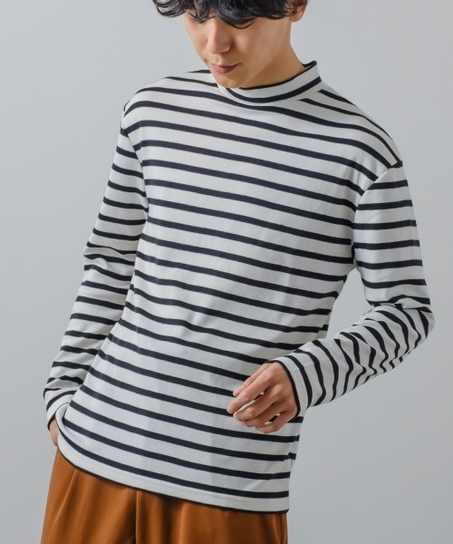 improves（インプローブス）の「ボーダー柄 スムース ハイネック ロンT（Tシャツ/カットソー・メンズ・ブラック×ホワイト/ホワイト×ブラック・MEDIUM/LARGE）」の2枚目の写真