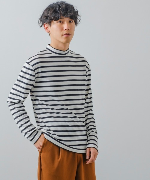 improves（インプローブス）の「ボーダー柄 スムース ハイネック ロンT（Tシャツ/カットソー・メンズ・ブラック×ホワイト/ホワイト×ブラック・MEDIUM/LARGE）」の4枚目の写真