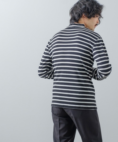 improves（インプローブス）の「ボーダー柄 スムース ハイネック ロンT（Tシャツ/カットソー・メンズ・ブラック×ホワイト/ホワイト×ブラック・MEDIUM/LARGE）」の9枚目の写真
