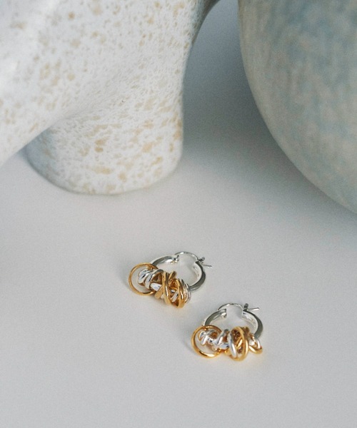 LAPUIS（ラピュイ）の「LAPUIS(ラピュイ)Coil Aroundピアス（ピアス（両耳用）・レディース・ゴールド/シルバー/その他/ゴールド系その他/ピンクゴールド・FREE）」の14枚目の写真