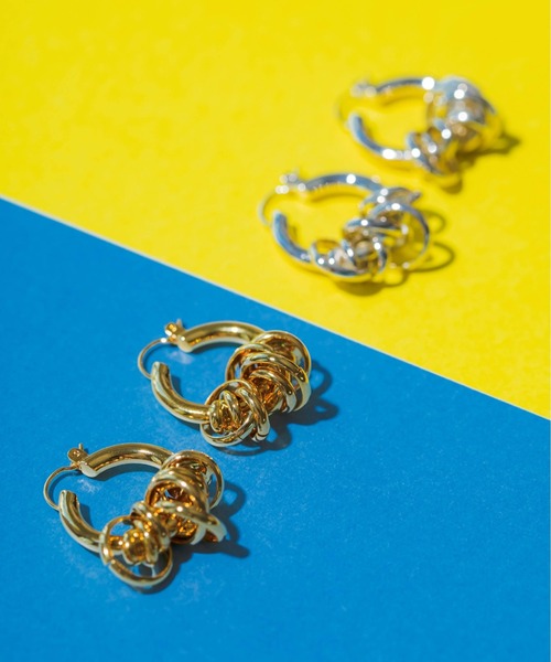 LAPUIS（ラピュイ）の「LAPUIS(ラピュイ)Coil Aroundピアス（ピアス（両耳用）・レディース・ゴールド/シルバー/その他/ゴールド系その他/ピンクゴールド・FREE）」の17枚目の写真