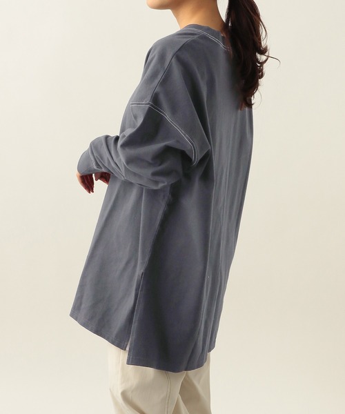 Heather(ヘザー)の「配色ステッチラグランロンT 272795(Tシャツ/カットソー・レディース・チャコールグレー/オフホワイト・FREE)」の6枚目の写真