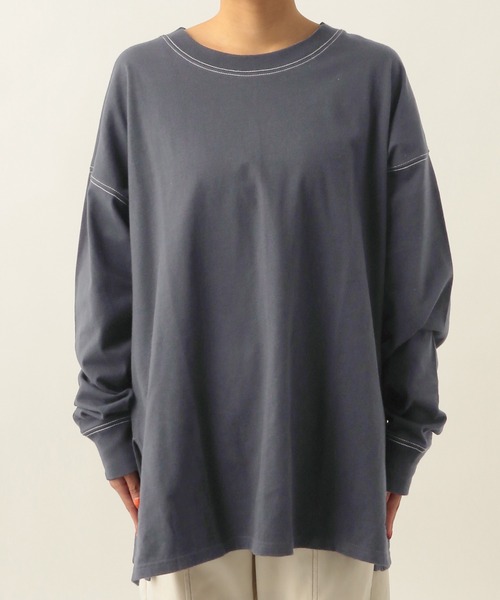 Heather(ヘザー)の「配色ステッチラグランロンT 272795(Tシャツ/カットソー・レディース・チャコールグレー/オフホワイト・FREE)」の7枚目の写真