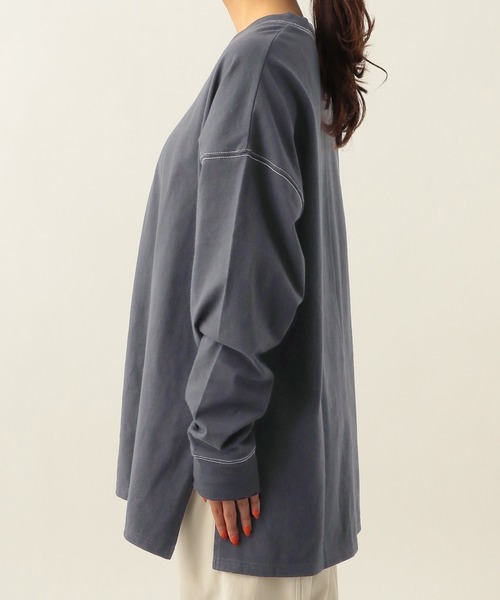 Heather(ヘザー)の「配色ステッチラグランロンT 272795(Tシャツ/カットソー・レディース・チャコールグレー/オフホワイト・FREE)」の8枚目の写真
