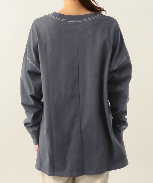 Heather(ヘザー)の「配色ステッチラグランロンT 272795(Tシャツ/カットソー・レディース・チャコールグレー/オフホワイト・FREE)」の9枚目の写真