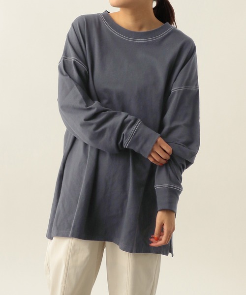 Heather(ヘザー)の「配色ステッチラグランロンT 272795(Tシャツ/カットソー・レディース・チャコールグレー/オフホワイト・FREE)」の18枚目の写真