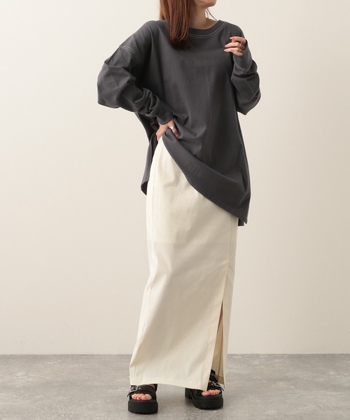 Heather(ヘザー)の「配色ステッチラグランロンT 272795(Tシャツ/カットソー・レディース・チャコールグレー/オフホワイト・FREE)」の16枚目の写真