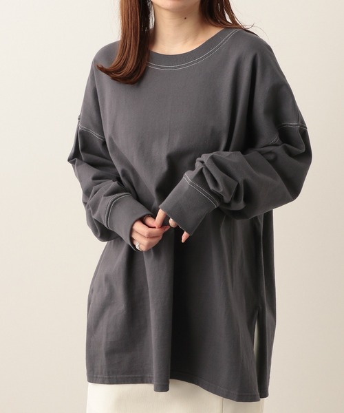 Heather(ヘザー)の「配色ステッチラグランロンT 272795(Tシャツ/カットソー・レディース・チャコールグレー/オフホワイト・FREE)」の17枚目の写真