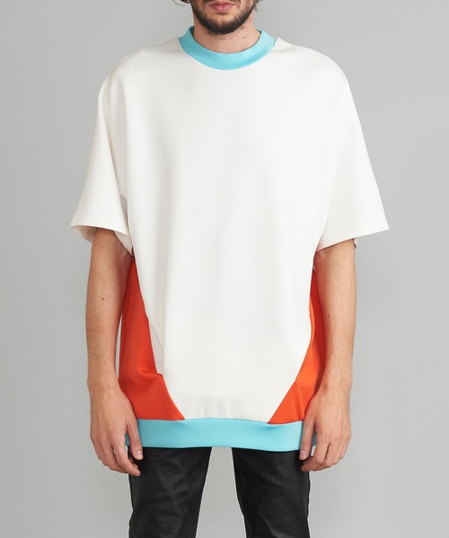 NO ID.(ノーアイディ)の「【NO ID.】Bonding Switch Dolman Sleeve Pullover / ボンディング 切替 ドルマン スリーブ プルオーバー(Tシャツ/カットソー・メンズ・イエロー/ホワイト/ブラック/カーキ・ONE SIZE)」の5枚目の写真