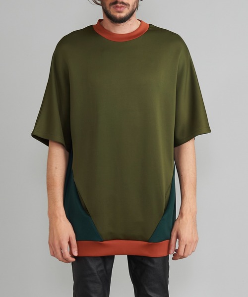 NO ID.(ノーアイディ)の「【NO ID.】Bonding Switch Dolman Sleeve Pullover / ボンディング 切替 ドルマン スリーブ プルオーバー(Tシャツ/カットソー・メンズ・イエロー/ホワイト/ブラック/カーキ・ONE SIZE)」の7枚目の写真