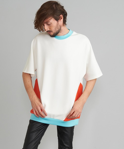 NO ID.(ノーアイディ)の「【NO ID.】Bonding Switch Dolman Sleeve Pullover / ボンディング 切替 ドルマン スリーブ プルオーバー(Tシャツ/カットソー・メンズ・イエロー/ホワイト/ブラック/カーキ・ONE SIZE)」の14枚目の写真