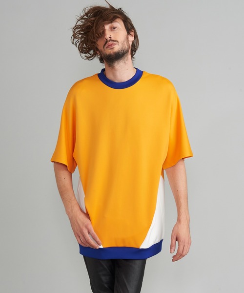 NO ID.(ノーアイディ)の「【NO ID.】Bonding Switch Dolman Sleeve Pullover / ボンディング 切替 ドルマン スリーブ プルオーバー(Tシャツ/カットソー・メンズ・イエロー/ホワイト/ブラック/カーキ・ONE SIZE)」の15枚目の写真