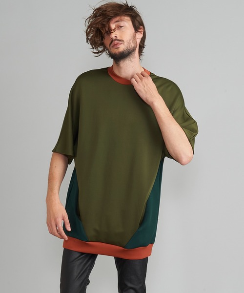 NO ID.(ノーアイディ)の「【NO ID.】Bonding Switch Dolman Sleeve Pullover / ボンディング 切替 ドルマン スリーブ プルオーバー(Tシャツ/カットソー・メンズ・イエロー/ホワイト/ブラック/カーキ・ONE SIZE)」の16枚目の写真