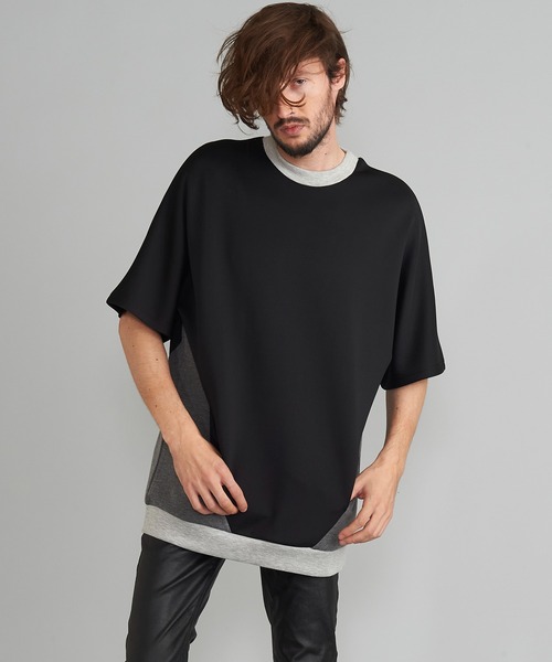 NO ID.(ノーアイディ)の「【NO ID.】Bonding Switch Dolman Sleeve Pullover / ボンディング 切替 ドルマン スリーブ プルオーバー(Tシャツ/カットソー・メンズ・イエロー/ホワイト/ブラック/カーキ・ONE SIZE)」の17枚目の写真