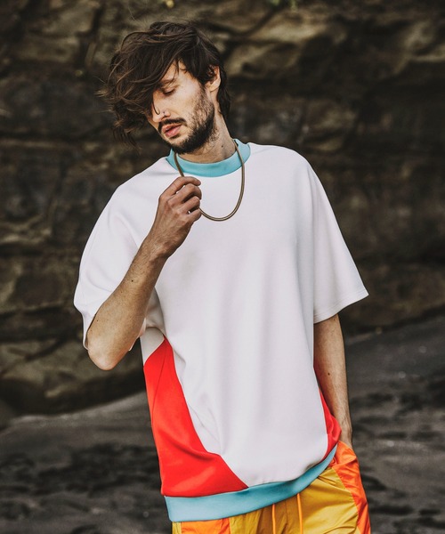 NO ID.(ノーアイディ)の「【NO ID.】Bonding Switch Dolman Sleeve Pullover / ボンディング 切替 ドルマン スリーブ プルオーバー(Tシャツ/カットソー・メンズ・イエロー/ホワイト/ブラック/カーキ・ONE SIZE)」の18枚目の写真