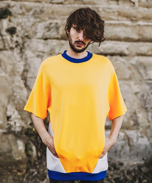 NO ID.(ノーアイディ)の「【NO ID.】Bonding Switch Dolman Sleeve Pullover / ボンディング 切替 ドルマン スリーブ プルオーバー(Tシャツ/カットソー・メンズ・イエロー/ホワイト/ブラック/カーキ・ONE SIZE)」の19枚目の写真