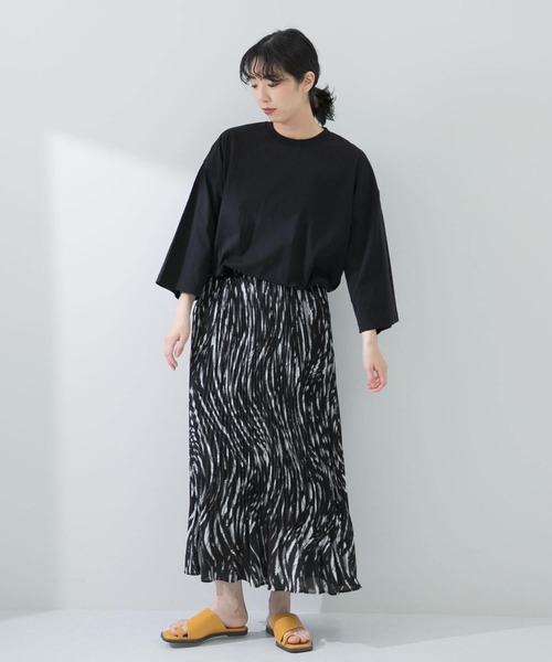 SENSE OF PLACE by URBAN RESEARCH(センスオブプレイスバイアーバンリサーチ)の「『ユニセックス』エクストラルーズTシャツ(5分袖)(Tシャツ/カットソー・メンズ・ブラック/オレンジ/ホワイト/グリーン/ライトベージュ・ONE)」の6枚目の写真