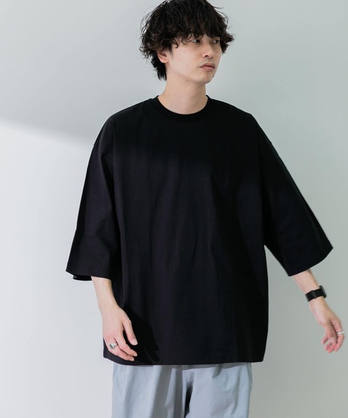 SENSE OF PLACE by URBAN RESEARCH(センスオブプレイスバイアーバンリサーチ)の「『ユニセックス』エクストラルーズTシャツ(5分袖)(Tシャツ/カットソー・メンズ・ブラック/オレンジ/ホワイト/グリーン/ライトベージュ・ONE)」の10枚目の写真
