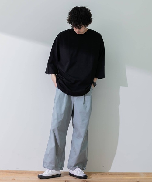 SENSE OF PLACE by URBAN RESEARCH(センスオブプレイスバイアーバンリサーチ)の「『ユニセックス』エクストラルーズTシャツ(5分袖)(Tシャツ/カットソー・メンズ・ブラック/オレンジ/ホワイト/グリーン/ライトベージュ・ONE)」の11枚目の写真