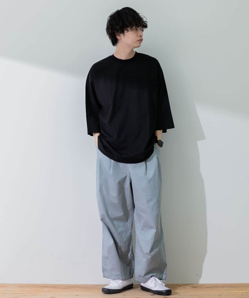 SENSE OF PLACE by URBAN RESEARCH(センスオブプレイスバイアーバンリサーチ)の「『ユニセックス』エクストラルーズTシャツ(5分袖)(Tシャツ/カットソー・メンズ・ブラック/オレンジ/ホワイト/グリーン/ライトベージュ・ONE)」の12枚目の写真