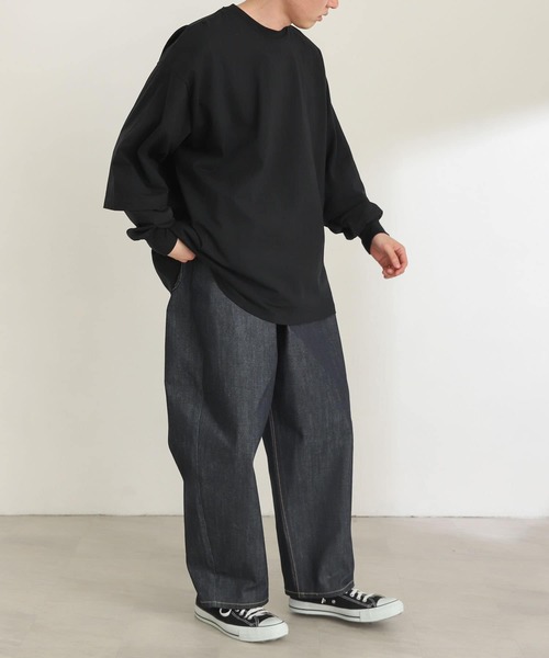 SENSE OF PLACE by URBAN RESEARCH(センスオブプレイスバイアーバンリサーチ)の「『ユニセックス』エクストラルーズTシャツ(5分袖)(Tシャツ/カットソー・メンズ・ブラック/オレンジ/ホワイト/グリーン/ライトベージュ・ONE)」の21枚目の写真