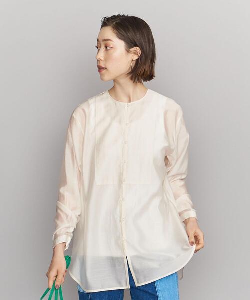 BEAUTY&YOUTH UNITED ARROWS(ビューティーアンドユースユナイテッドアローズ)の「BY セルロースブレンド ヨークギャザー シャツ -ウォッシャブル-(シャツ/ブラウス・レディース・オフホワイト/ベージュ/ライム・FREE)」の9枚目の写真