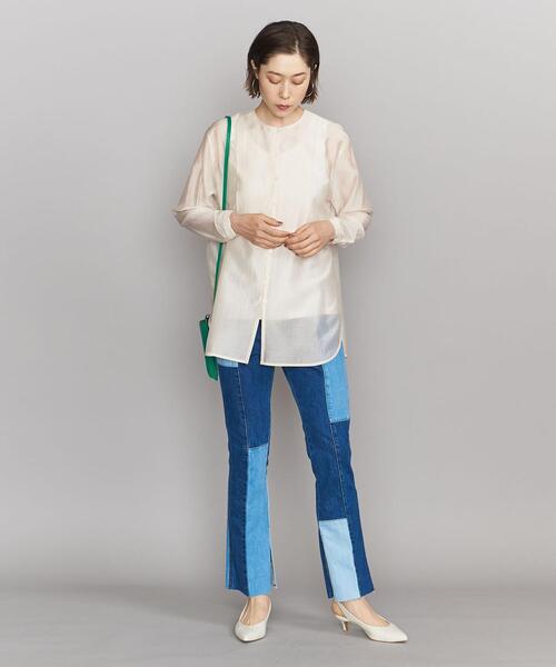 BEAUTY&YOUTH UNITED ARROWS(ビューティーアンドユースユナイテッドアローズ)の「BY セルロースブレンド ヨークギャザー シャツ -ウォッシャブル-(シャツ/ブラウス・レディース・オフホワイト/ベージュ/ライム・FREE)」の10枚目の写真