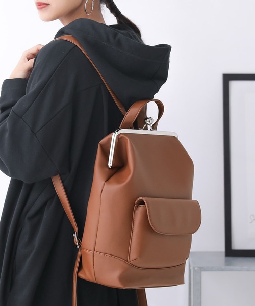 osharewalker（オシャレウォーカー）の「【廃盤】『がま口デザインリュック』（バックパック/リュック・レディース・ブラック/ブラウン/グレイッシュブルー・FREE）」の17枚目の写真