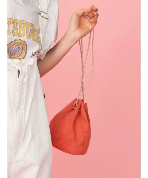 Ungrid（アングリッド）の「リアルスウェード巾着BAG（ハンドバッグ・レディース・ピンク/オレンジ/グリーン/ブルー/ベージュ・FREE）」の5枚目の写真