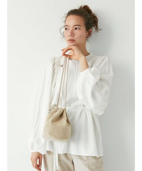 Ungrid（アングリッド）の「リアルスウェード巾着BAG（ハンドバッグ・レディース・ピンク/オレンジ/グリーン/ブルー/ベージュ・FREE）」の8枚目の写真