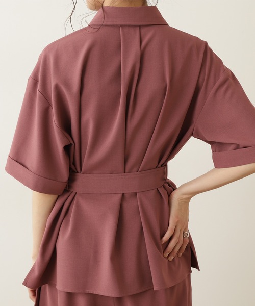 N.(N. Natural Beauty Basic)(エヌエヌナチュラルビューティーベーシック)の「◆麻調ベルト付セットアップ(ワンピース・レディース・ピンク/ブルー/ブラウン・MEDIUM)」の11枚目の写真