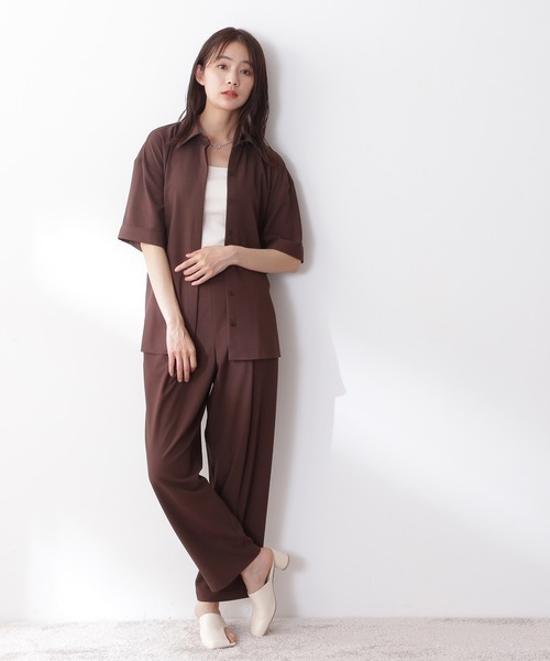 N.(N. Natural Beauty Basic)(エヌエヌナチュラルビューティーベーシック)の「◆麻調ベルト付セットアップ(ワンピース・レディース・ピンク/ブルー/ブラウン・MEDIUM)」の22枚目の写真