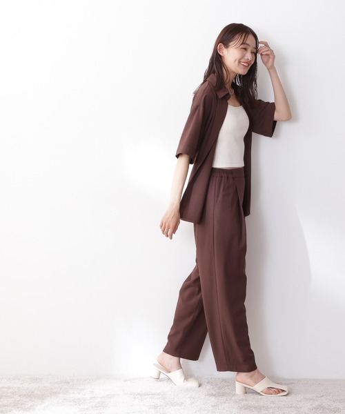 N.(N. Natural Beauty Basic)(エヌエヌナチュラルビューティーベーシック)の「◆麻調ベルト付セットアップ(ワンピース・レディース・ピンク/ブルー/ブラウン・MEDIUM)」の21枚目の写真