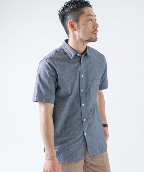 URBAN RESEARCH ROSSO MEN(アーバンリサーチロッソメン)の「『XLサイズあり』『抗菌/防臭』ハイパフォーマンスオックス半袖シャツ(シャツ/ブラウス・メンズ・ホワイト/ライトブルー/ブラック/グレー/グレー系その他/ネイビー/ストライプ・SMALL/MEDIUM/LARGE/X-LARGE)」の22枚目の写真