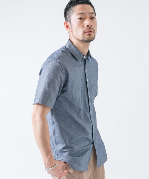 URBAN RESEARCH ROSSO MEN(アーバンリサーチロッソメン)の「『XLサイズあり』『抗菌/防臭』ハイパフォーマンスオックス半袖シャツ(シャツ/ブラウス・メンズ・ホワイト/ライトブルー/ブラック/グレー/グレー系その他/ネイビー/ストライプ・SMALL/MEDIUM/LARGE/X-LARGE)」の21枚目の写真