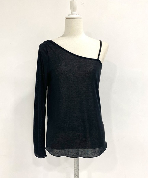 夢展望（ユメテンボウ）の「アシメレイヤードシアーカットソーセットトップス（Tシャツ/カットソー・レディース・ブラック・LARGE/SMALL/MEDIUM）」の9枚目の写真