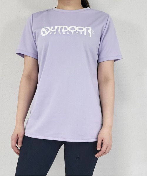 OUTDOOR PRODUCTS（アウトドアプロダクツ）の「UV鹿の子メッシュロゴプリントTシャツ（Tシャツ/カットソー・レディース・ピンク/ラベンダー/ブラック/ミント/オフホワイト・LL/M/3L/L）」の4枚目の写真