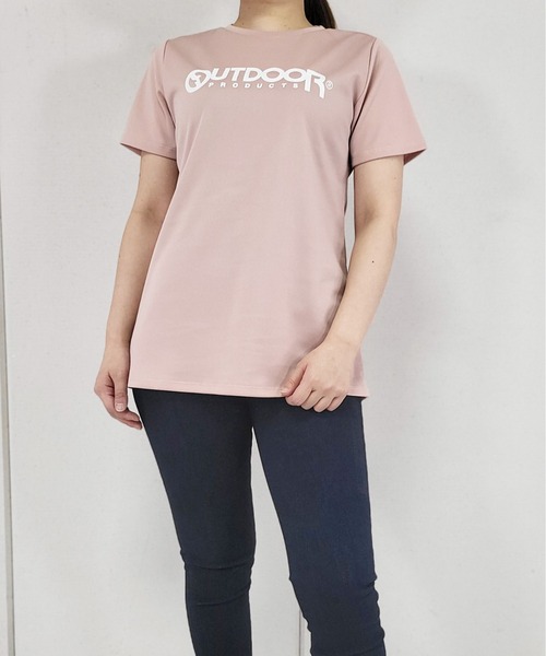 OUTDOOR PRODUCTS(アウトドアプロダクツ)の「UV鹿の子メッシュロゴプリントTシャツ(Tシャツ/カットソー・レディース・ピンク/ラベンダー/ブラック/ミント/オフホワイト・LL/M/3L/L)」の5枚目の写真