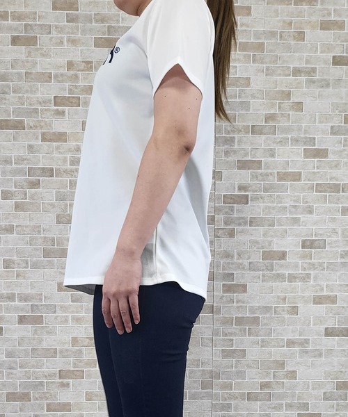 OUTDOOR PRODUCTS（アウトドアプロダクツ）の「UV鹿の子メッシュロゴプリントTシャツ（Tシャツ/カットソー・レディース・ピンク/ラベンダー/ブラック/ミント/オフホワイト・LL/M/3L/L）」の9枚目の写真