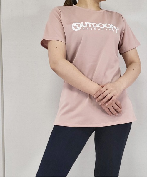 OUTDOOR PRODUCTS（アウトドアプロダクツ）の「UV鹿の子メッシュロゴプリントTシャツ（Tシャツ/カットソー・レディース・ピンク/ラベンダー/ブラック/ミント/オフホワイト・LL/M/3L/L）」の14枚目の写真