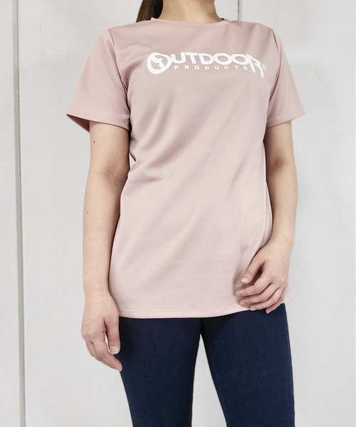 OUTDOOR PRODUCTS(アウトドアプロダクツ)の「UV鹿の子メッシュロゴプリントTシャツ(Tシャツ/カットソー・レディース・ピンク/ラベンダー/ブラック/ミント/オフホワイト・LL/M/3L/L)」の15枚目の写真